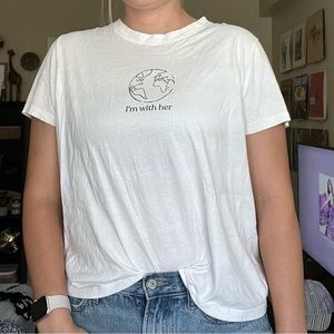 Athleta I’m With Her White Tee